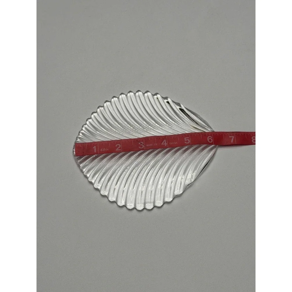 Nachtmann‎ Vivendi Clear Crystal Leaf Glass Plates Set of 8 Riedel Germany 6.5in